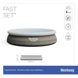 BESTWAY Fast Set Aufstellpool-Set 366 x 76 cm inkl. Filterpumpe rattanoptik