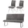 MCW Esszimmer-Set MCW-G55, 2er-Set Stuhl + Sitzbank 180cm, Edelstahl gebürstet Stoff/Textil Chenille ~ dunkelgrau