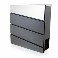 BITUXX Design Briefkasten 18064 Grau inkl. Zeitungsfach