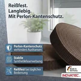 Inovatec Rollladen Gurtband Mini 14 mm 50 m Braun