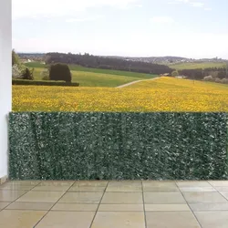 Balkonsichtschutz N77, Sichtschutz Windschutz Verkleidung f√or Balkon Terrasse Zaun ~ 300x150cm Tanne dunkel