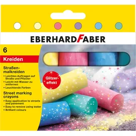 Eberhard Faber Straßenmalkreide Glitzer 6 St. Mehrfarbig