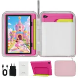 BUFO 10 Zoll Android 15, 20(3+17)GB RAM+64GB, 1280x800 HD IPS, Kinder Tablet (10", 64 GB, Android 15, WiFi 6, Robuste Schutzhülle, Vorinstallierte Lernapps, GMS-Zertifizierung) rosa