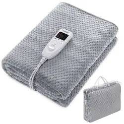 Wärmeunterbett Grau Coral Fleece 150x80cm Abschaltautomatik
