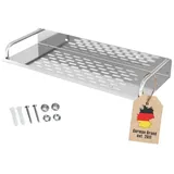 Intirilife Duschablage aus Edelstahl 30 x 13 cm Duschkorb Duschregal Badregal mit praktischen Ablaufrinnen zum Bohren für Bad und Küche