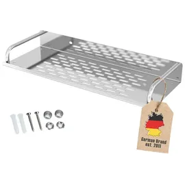 Intirilife Duschablage aus Edelstahl 30 x 13 cm Duschkorb Duschregal Badregal mit praktischen Ablaufrinnen zum Bohren für Bad und Küche