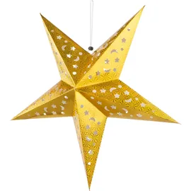 ETC Shop 2er Set LED Stern X-MAS Hänge Lampen Papier Ess Zimmer Weihnachts Deko Leuchten