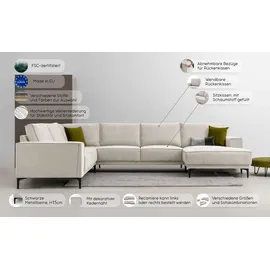 OTTO home Wohnlandschaft Mikrofaser U-Form 3-Sitzer Rot