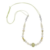 Gallay Perlenkette Kunststoffperlen mint-oliv-kristall Kordel hellgrün mintgrün 80cm (1-tlg) grün