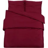 vidaXL Bettwäsche-Set Bordeauxrot 200 x 220 cm + 80 x 80 cm