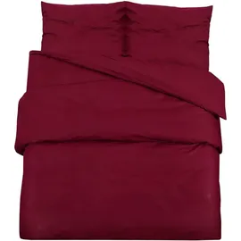 vidaXL Bettwäsche-Set Bordeauxrot 200 x 220 cm + 80 x 80 cm