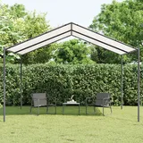 IKAYAA Garten Pavillon 4x4 m Pergola Gartenpavillon mit Dach Partyzelt Metall Terassenüberdachung Terassenüberdach