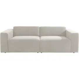 Home Affaire 3-Sitzer HOME AFFAIRE "Noord mit Kedernaht, Breite 232 cm", beige (cream), B:232cm H:71cm T:96cm, 100% Polyester, Sofas, Cord, Struktur, Webstoff, mit Wellenunterfederung, Massivholzrahmen