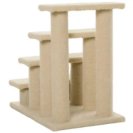 PawHut Tiertreppe Hundetreppe 4 Stufen Beige/Grau 63,5x43x60 cm