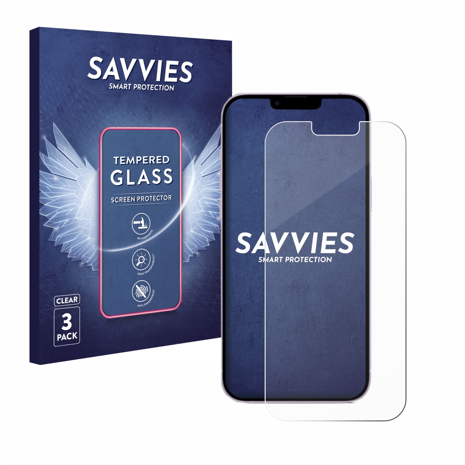 3x Savvies HD33 Clear Panzerglas für Apple iPhone 14 Plus