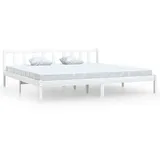 vidaXL Massivholzbett 180 x 200 cm Weiß