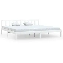 vidaXL Massivholzbett 180 x 200 cm Weiß