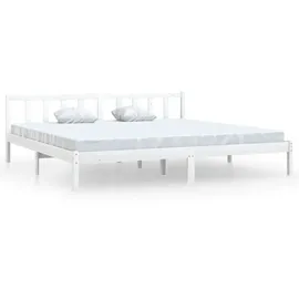 vidaXL Massivholzbett 180 x 200 cm Weiß