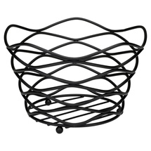 JUSTINUS Obstkorb JULIN, Schwarz matt - Edelstahl - Ø 26 cm - rund