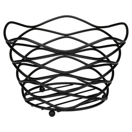 JUSTINUS Obstkorb JULIN, Schwarz matt - Edelstahl - Ø 26 cm - rund