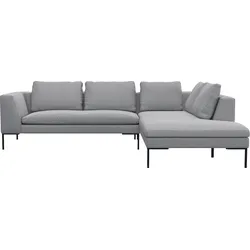 Ecksofa FLEXLUX "Loano, superbequemer Sitzkomfort durch Kaltschaum im Sitz", grau (sophisto grau), B:284cm H:86cm T:230cm, 100% Polyester, Sofas, modernes Sofa, frei im Raum stellbar, lose Kissen, L-Form