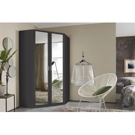 Rauch Eckkleiderschrank RAUCH "Bremen", grau (graumetallic), H:199cm T:118cm, Holzwerkstoff, Schränke, Eckkleiderschrank, mit 8 Einlegeböden