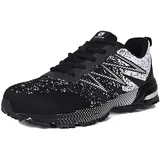 SUADEX Sicherheitsschuhe Arbeitsschuhe Herren Damen Leicht Atmungsaktiv Arbeitsschutzschuhe Stahlkappenschuhe mit Stahlkappe Schwarz 41 EU - 41 EU