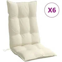 vidaXL Hochlehner-Auflagen 6 Stk. Creme Oxford-Gewebe