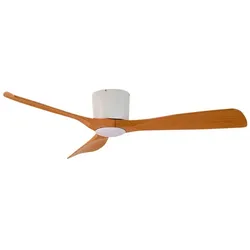 Lucande - Moneno LED Deckenventilator Weiß/Holz