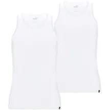 Puma Herren Unterhemd, 2er Pack - Basic, Vorteilspack, Rundhals, Single Jersey, einfarbig Weiß M