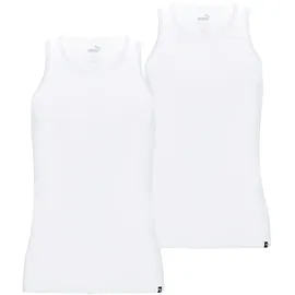 Puma Herren Unterhemd, 2er Pack - Basic, Vorteilspack, Rundhals, Single Jersey, einfarbig Weiß M