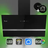 KKT KOLBE Dunstabzugshaube 90cm Kopffrei Wandhaube Schräghaube schwarz SmartHome