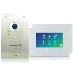 4 Draht Videotürsprechanlage mit 170° Weitwinkel-Fischaugen-Kamera in Edelstahl, 7“ Monitor und optional WLAN 2x 7 Zoll Monitor Nein