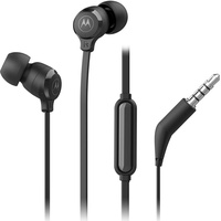 Motorola Sound Motorola Earbuds 3-S | In-Ear-Kopfhörer mit Mikrofon | Anti-Tangle-Kabel, tiefem Bass und ergonomischem Design mit bequemer Passform | 3,5 mm | Schwarz