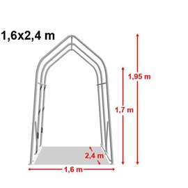 TOOLPORT Zeltgarage 1,60 x 2,40 m grau