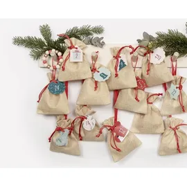Folia Adventskalender-Set Beutel in Juteoptik