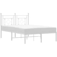 VidaXL Bettgestell mit Kopfteil Metall Weiß 120x200 cm