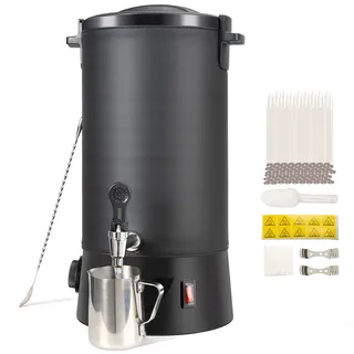Vevor Kerzenherstellung Kit Kommerzieller Elektrischer Wachsschmelzer 10 L, 1100 W Wachsschmelzgerät Kerzenherstellungsmaschine, DIY Kerzen Selber Machen Set inkl. Dochte, Kerzengießtopf, Löffel