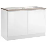KOCHSTATION Spülenschrank KS-Ohio Breite 120 cm weiß