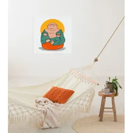 KOMAR Canvasbild Happy Buddy - 60 x 60 cm - Bild Auf Keilrahmen - Minimalistisch Modern