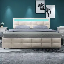 XDOVET Polsterbett 140 x 200 cm Beige