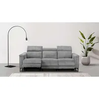 OTTO home 3-Sitzer OTTO HOME "LUND Cord, B. 222cm, manuelle/elektrische Relaxfunktion in 2 Sitzen", grau, B:222cm H:97cm T:100cm, 100% Polyester, Sofas, USB-C bei elektrischer Ausführung, Kopfteilverstellung, Topseller
