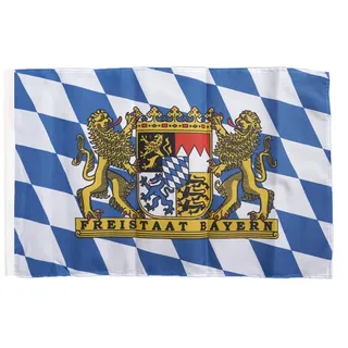 Flaggenfritze Deutschland Flagge Bayern Freistaat 30x45 cm mit Hohlsaum, Bayernfahne wetterbeständig, Polyester, Fanartikel und Dekoration