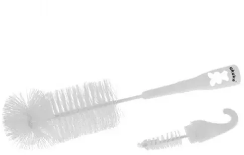 Bottle cups and nipple brush / WHITE