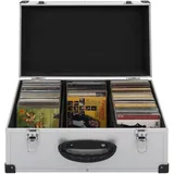 vidaXL CD Koffer CDs Aluminium ABS Silbern