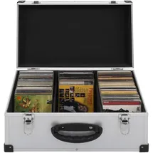 vidaXL CD Koffer CDs Aluminium ABS Silbern