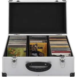 vidaXL CD Koffer CDs Aluminium ABS Silbern