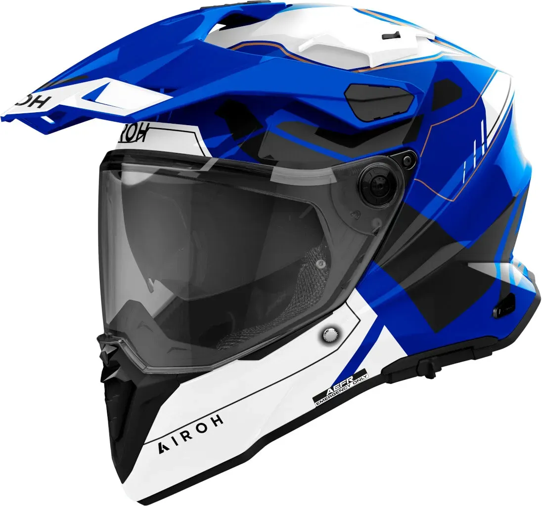 Airoh Commander 2 Reveal, casque enduro - Bleu/Blanc/Noir - XL