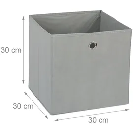 Relaxdays Aufbewahrungsbox Stoff 30 x 30 x 30 cm 2-tlg. grau