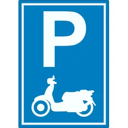 Parkplatz Motorroller Aufkleber A9 (37x52mm)